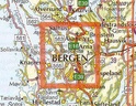 Wandelkaart 2429 Bergen - Osterøy - Meland - Fjell - Askøy, topografische kaart Turkart Noorwegen | Statens - Ugland IT