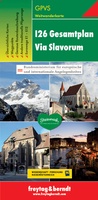 Wegenkaart - landkaart  Via Slavorum lange afstandswandelkaart Krakau - Wenen - Venetie - Rome I26 Gesamtplan | Freytag Berndt