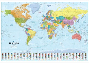 Wandkaart - Wereldkaart plano | ANWB