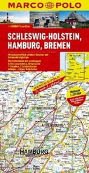 Wegenkaart  - Landkaart Schleswig - Holstein Hamburg Bremen  MP D1 | Marco Polo