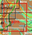 Wandelkaart BD15 Nasafjället Fjällkarta Topografische kaart Zweden | Lantmateriet