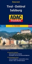 Landkaart - wegenkaart 5 UrlaubsKarte Österreich Blatt 5: Tirol, Osttirol, Salzburg - Oostenrijk | ADAC