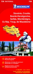 Landkaart - wegenkaart 736 Slovenie, Kroatie, Bosnie-Herzegowina, Servie, Montenegro, Macedonie | Michelin