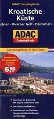 Campingkaart - wegenkaart Kroatië kust  - ADAC Campingkarte Kroatische Küste | ADAC