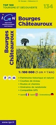 Wegenkaart - Landkaart 134 fietskaart Bourges - Chateauroux | IGN