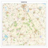 Wandkaart Provincie Drenthe - topografische wegenkaart met ophangsysteem | uitg 12 prov.