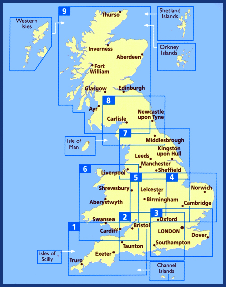 Wegenkaarten Engeland 1:200.000 AA Road Maps