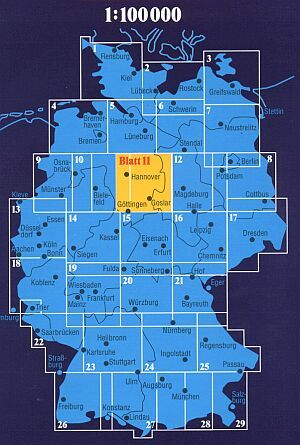 Overzicht landkaarten en wegenkaarten van Duitsland ADAC 100.000