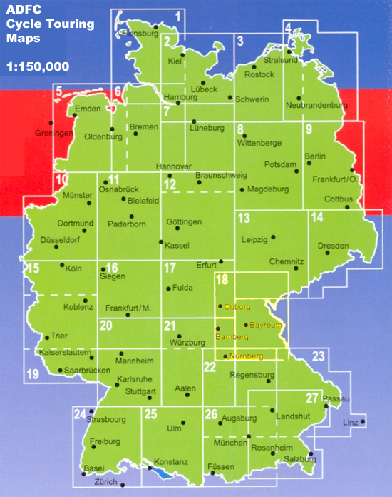 Overzichten Fietskaarten Duitsland ADFC