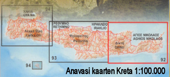 Overzicht Anavasi 100.000 kaarten Kreta