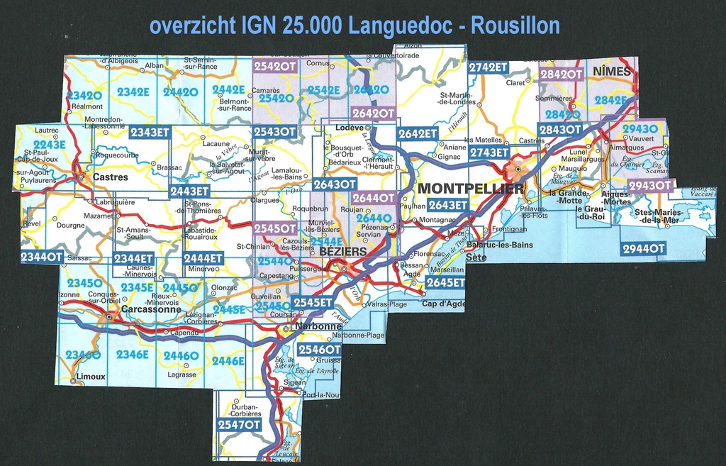 Wandelkaarten IGN 25.000 Languedoc -Rousillon