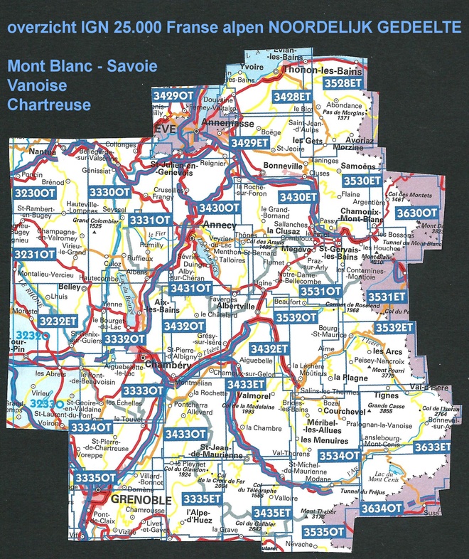 Topografische kaarten IGN 25.000 Haute Savoie - Mont Blanc 