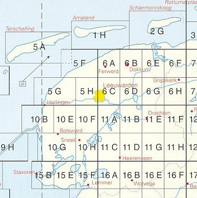 Overzicht topografische kaarten 1:25.000 Friesland