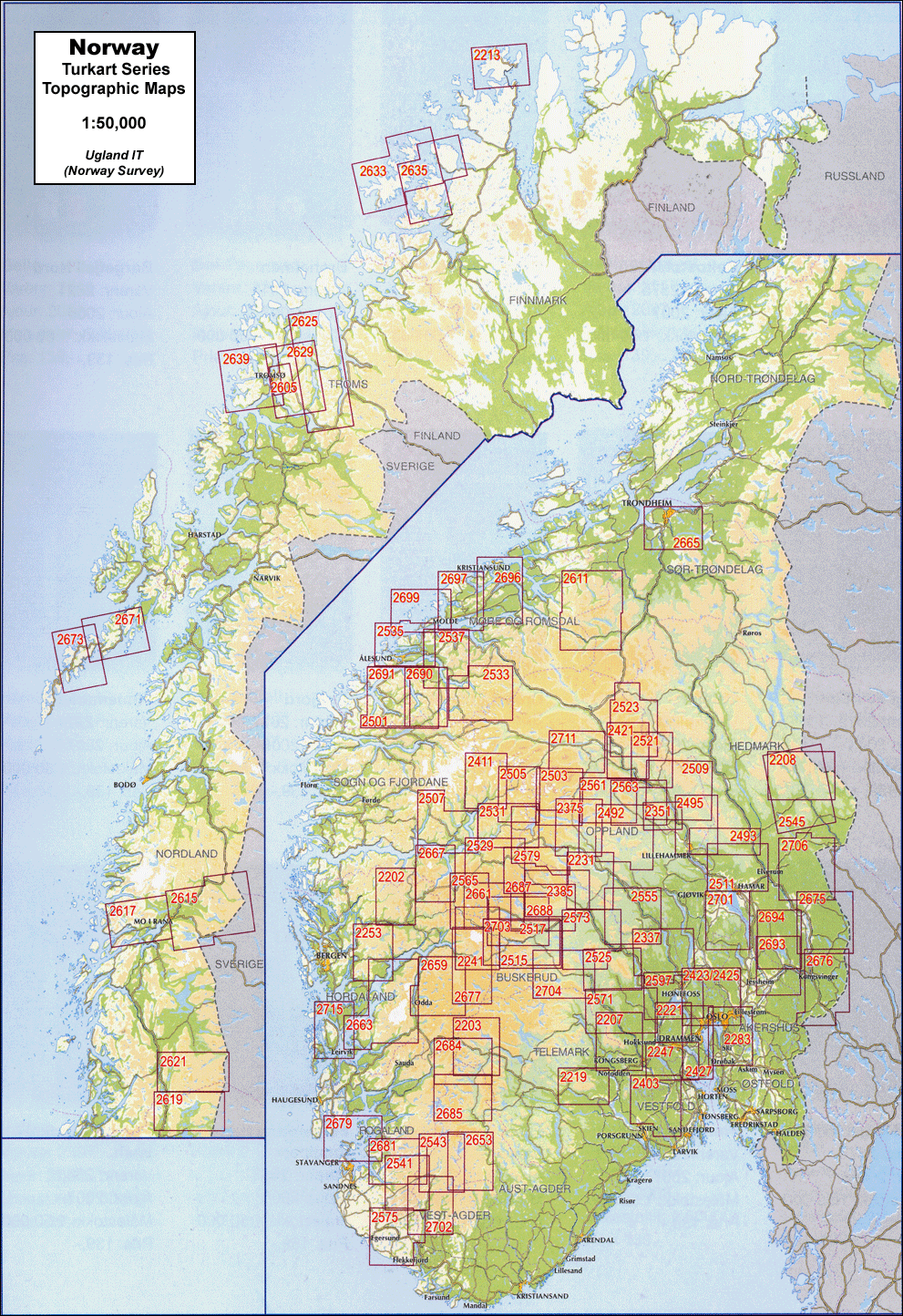 Wandelkaarten Noorwegen
