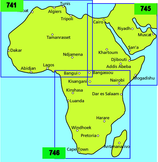 Overzicht Michelin deelkaarten Afrika