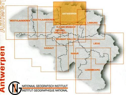 Topografische wegenkaarten 1:100.000 Belgie