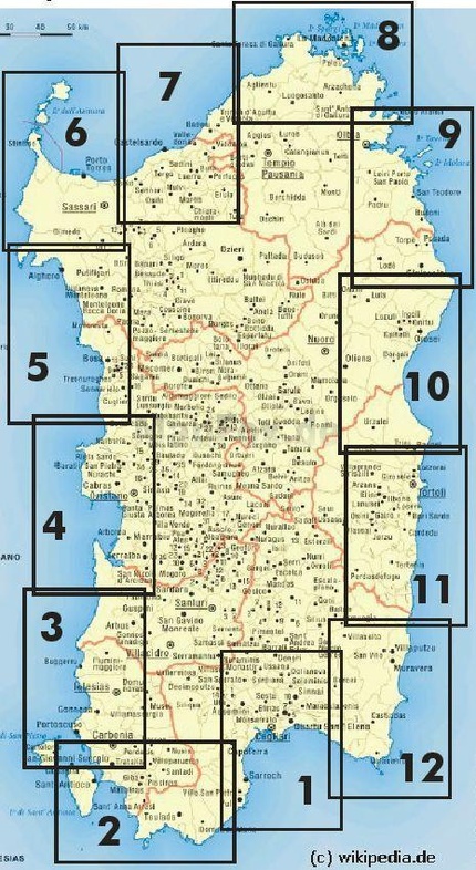Overzicht Wandelkaarten Sardinië 1:60.000 Editioni Abies