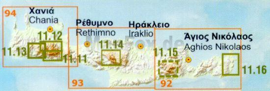 Overzicht Anavasi 25.000 en 100.000 kaarten Kreta