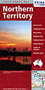 Wegenkaart landkaart Northern Territory handy map tweezijdig | Hema maps |