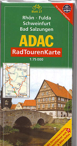 Fietskaart ADAC 27 Rhon Fulda Schweinfurt Bad Salzungen | ADAC |