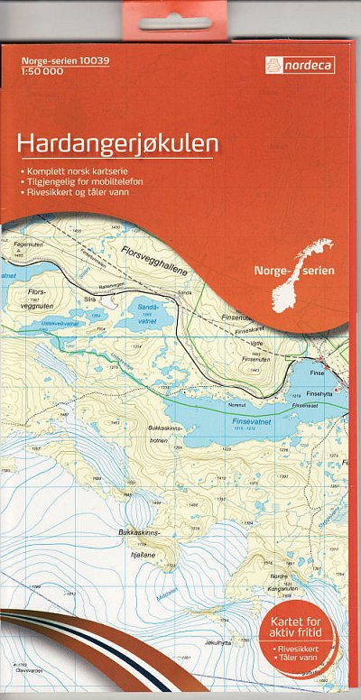 Wandelkaart Hardangerjøkulen 10039 Topografische Kaart Noorwegen | Nordeca |