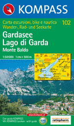 Wandelkaart 102 Gardasee Lago di Garda Monte Baldo | Kompass |