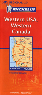 Wegenkaart Michelin 585 Western USA Western Canada |