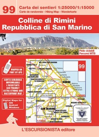 Wandelkaart 99 Colline di Rimini, Repubblica di San Marino | L'Escursionista editore