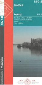 Topografische kaart - Wandelkaart 18/7-8 Topo25 Maaseik | NGI - Nationaal Geografisch Instituut