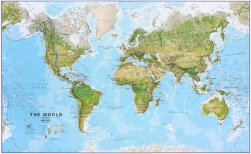 Wereldkaart Environmental, 198 x 123 cm | Maps International
