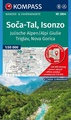 Wandelkaart 2804 Soča-Tal, Isonzo - Julische Alpen | Kompass