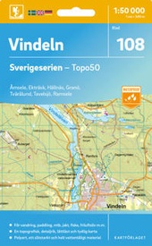 Topografische kaart - Wandelkaart 108 Sverigeserien Vindeln | Norstedts