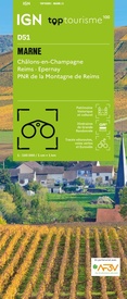 Fietskaart - Wegenkaart - landkaart D51 Top D100 Marne | IGN - Institut Géographique National