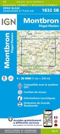 Wandelkaart - Topografische kaart 1832SB Montbron, Piégut-Pluviers | IGN - Institut Géographique National