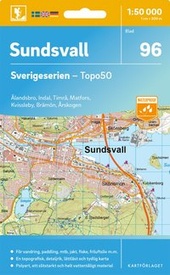 Topografische kaart - Wandelkaart 96 Sverigeserien Sundsvall | Norstedts