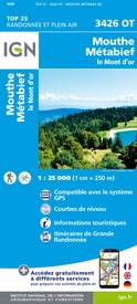 Wandelkaart - Topografische kaart 3426OT Mouthe - Métabief | IGN - Institut Géographique National