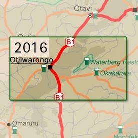 Topografische kaart 2016 Otjiwarongo Namibië | Namibiana
