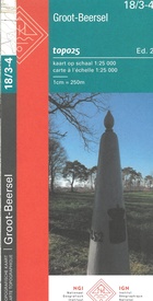 Topografische kaart - Wandelkaart 18/3-4 Topo25 Groot-Beersel | NGI - Nationaal Geografisch Instituut