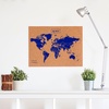 Wereldkaart van kurk Woody Map L Blauw | Miss Wood