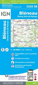 Wandelkaart - Topografische kaart 2520SB Champignelles, Bléneau, Charny Orée de Puisaye | IGN - Institut Géographique National