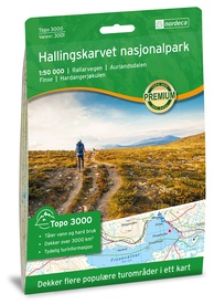 Wandelkaart 3001 Topo 3000 Hallingskarvet nasjonalpark | Nordeca