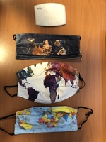 3 mondkapjes - gezichtsmaskers met wereldkaart + filterset