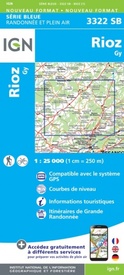 Wandelkaart - Topografische kaart 3322SB Gy - Rioz | IGN - Institut Géographique National