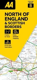 Wegenkaart - landkaart 8 Road Map Britain Engeland Noord & Scottish Borders | AA Publishing