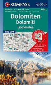 Wandelkaart 672 Dolomiten - Dolomiti - Dolomites | Kompass