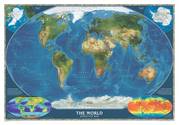 Wereldkaart (06) satelliet, 111 x 77 cm | National Geographic