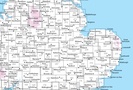 Overzichtskaart Explorer 25.000 topografische kaarten Midden Engeland - Midlands
