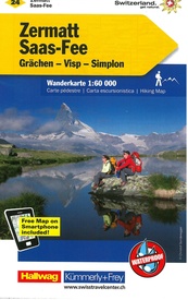 Wandelkaart 24 Zermatt - Saas Fee | Kümmerly & Frey