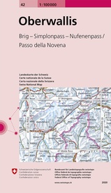 Fietskaart - Topografische kaart - Wegenkaart - landkaart 42 Oberwallis | Swisstopo