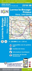Wandelkaart - Topografische kaart 2518SB Lorrez-le-Bocage-Préaux, Chéroy, St-Valérien | IGN - Institut Géographique National